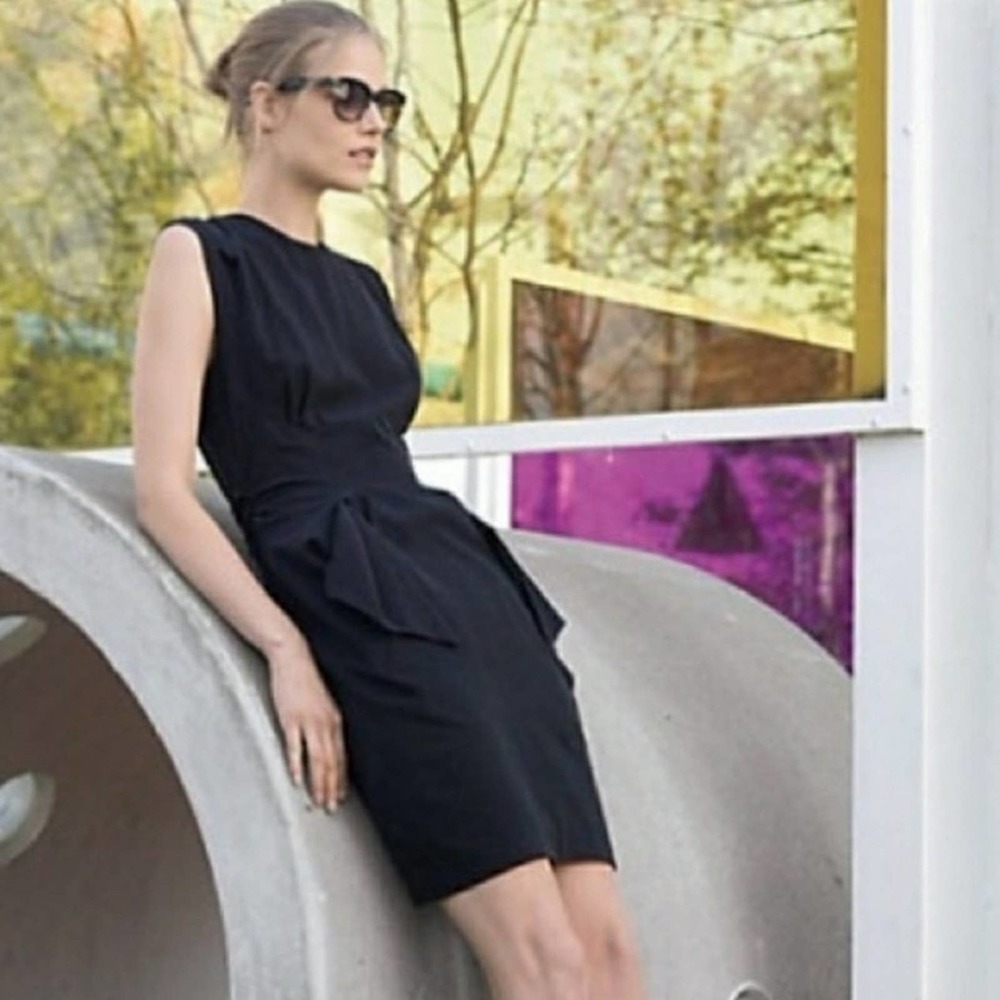 Anthropologie moulinette soeurs black ruffle ainsley dress size 4